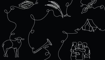 Line art of items associated with the seven festivals of Leviticus 23 to illustrate the article 