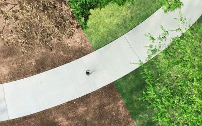 Photo of a person walking on a path from a dying landscape to a living landscape to illustrate the article How Repentance Will Change the World