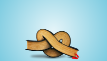 Graphic of a Bible twisted in knots to illustrate the article Twisting the Scriptures