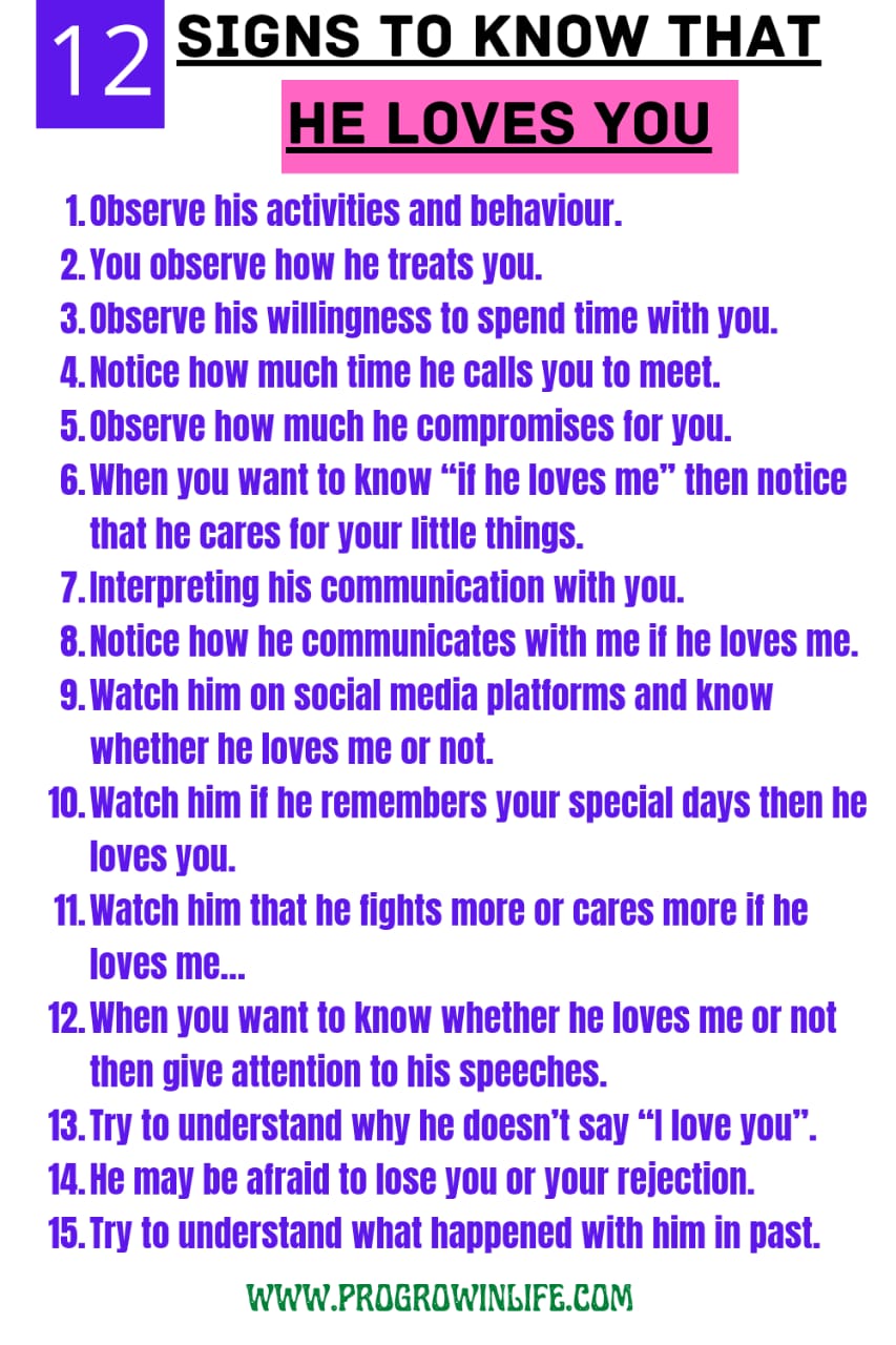 12 signs to know that he loves you