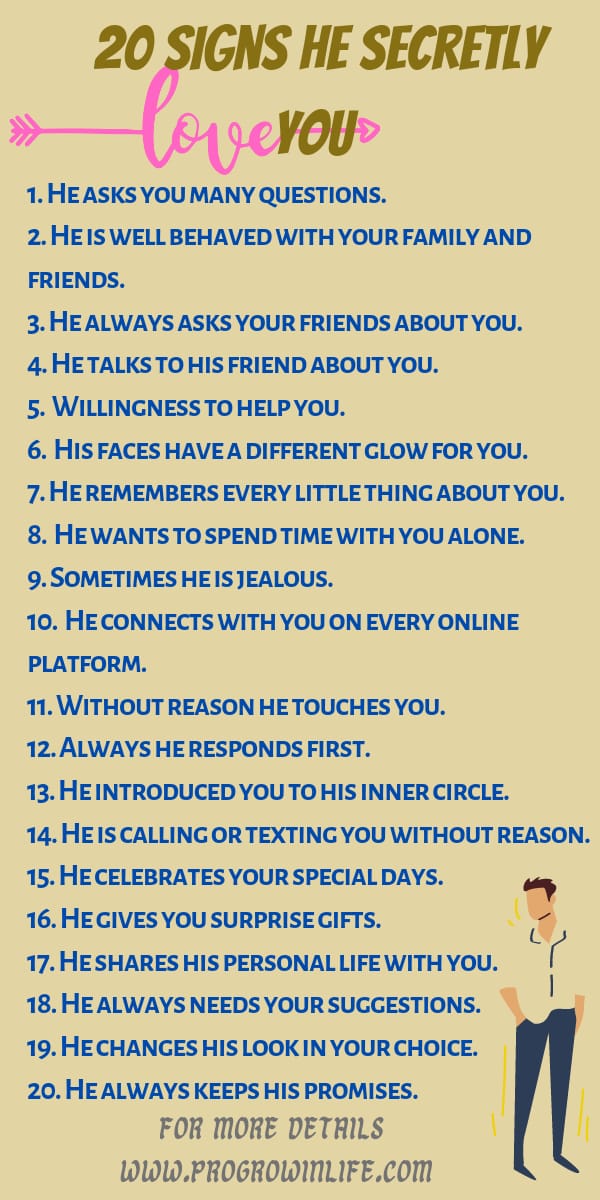 20 signs he secretly loves you