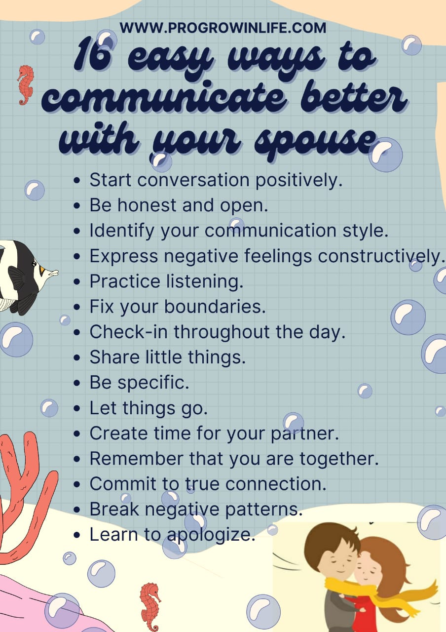 16 easy ways to communicate better with your spouse.