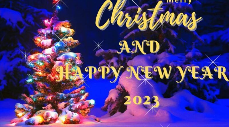 100 Merry Christmas and Happy New Year 2023.