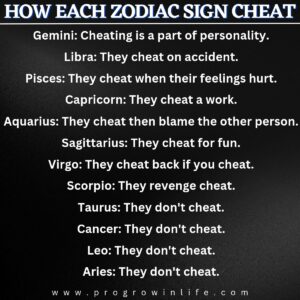 How each zodiac sign cheat (cheater zodiac signs)