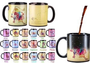 Heat Changing Constellation Mug 12 OZ Color Changing Mug with Gift Box for Women/Men-Leo