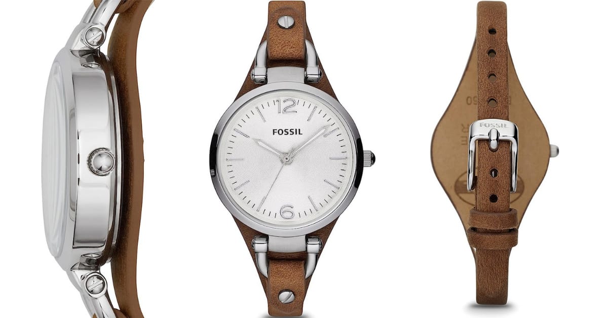 Fossil Georgia Women's Watch with Genuine Leather Bracelet Band