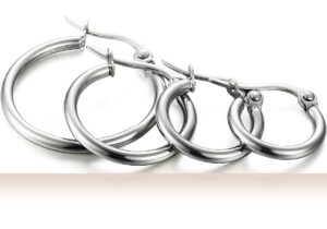 ORAZIO 4 Pairs Stainless Steel Hoop Earrings Set Cute Huggie Earrings for Women,10MM-20MM