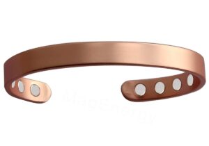 MagEnergy Copper Bracelet for Men and Women, 99.9% Pure Copper Magnetic Bangle with 8pcs 3500 Gauss Magnets,6.8" Adjustable Jewelry Gift