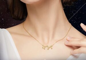 2Pcs Zodiac Sign Necklace for Women 12 Constellation Necklace CZ Astrology Zodiac Gift for Women