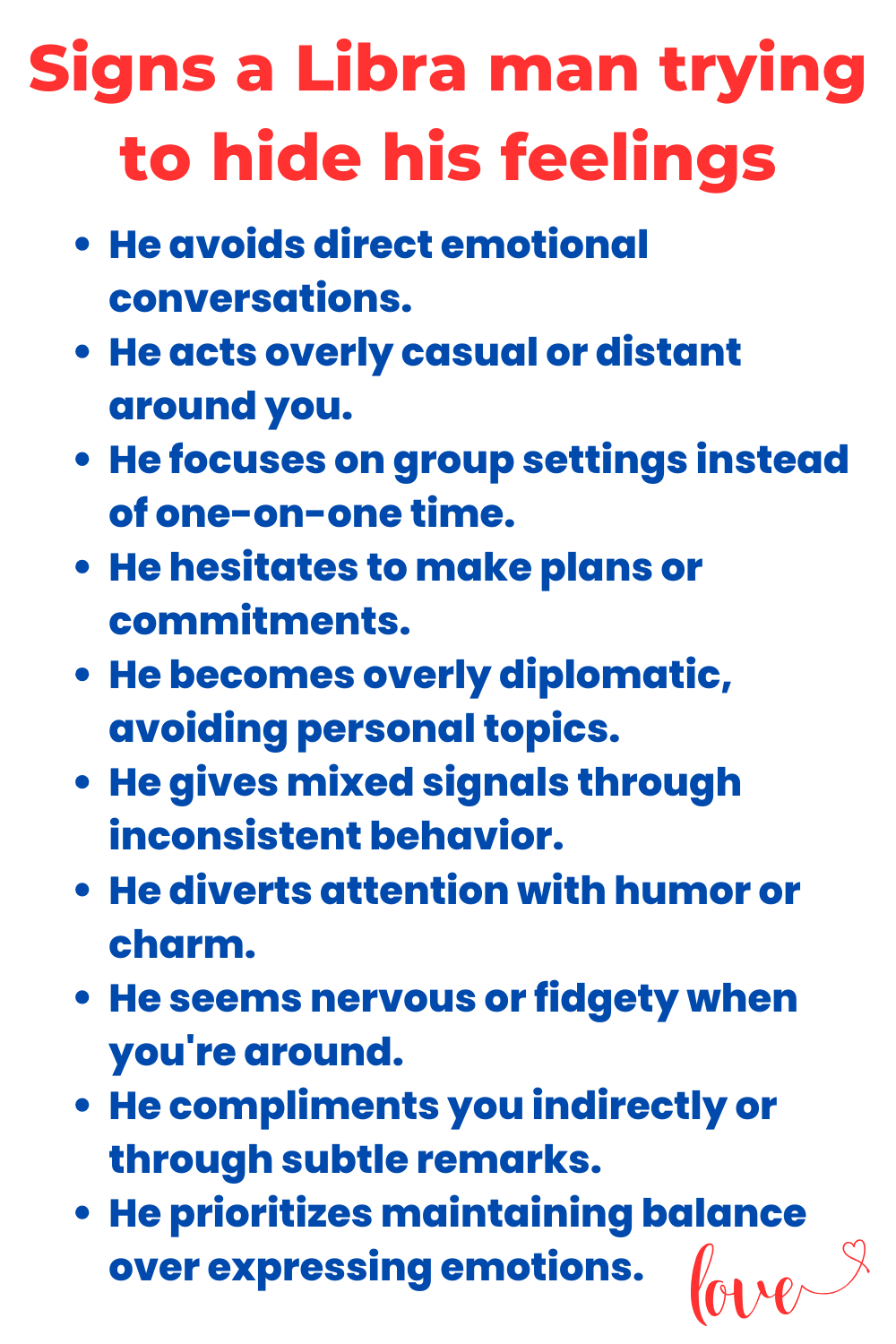 Signs a Libra man trying to hide his feelings